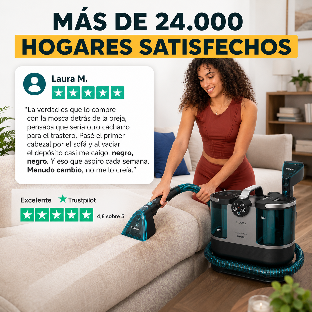 Conga 7000 Carpet&Spot Clean Steam XXL Pro – Deja tus sofás como el primer día