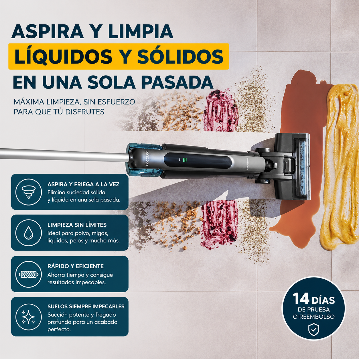 FreeGo S10 Nova – Limpieza 2 en 1: Aspira, Friega y se Autolimpia