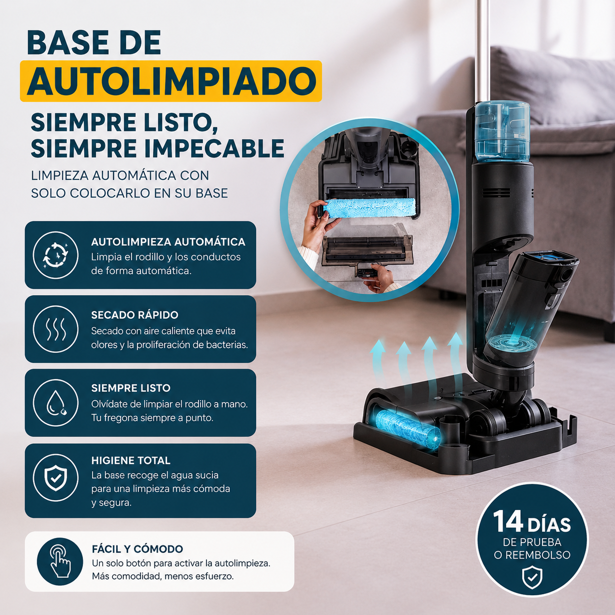FreeGo S10 Nova – Limpieza 2 en 1: Aspira, Friega y se Autolimpia