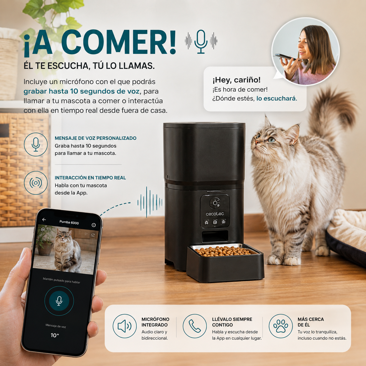 Cecotec Pumba 6000 – Comedero Inteligente con Cámara y WiFi