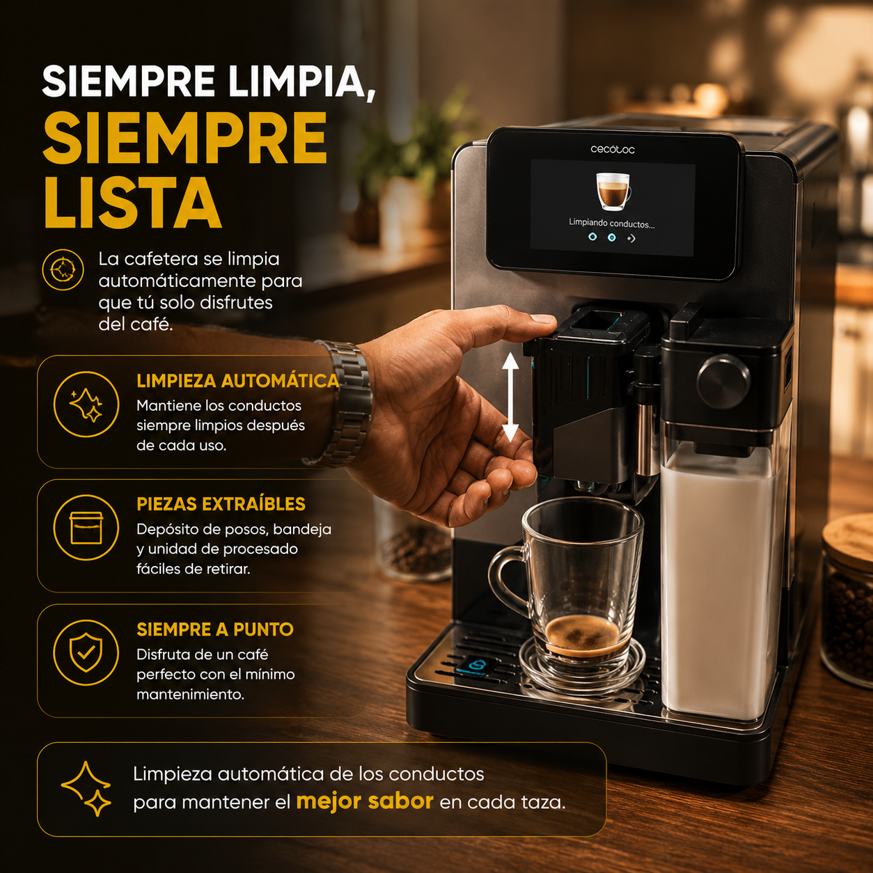 Cecotec Cremmaet Latte Touch – Café de Barista en Casa con un Solo Toque