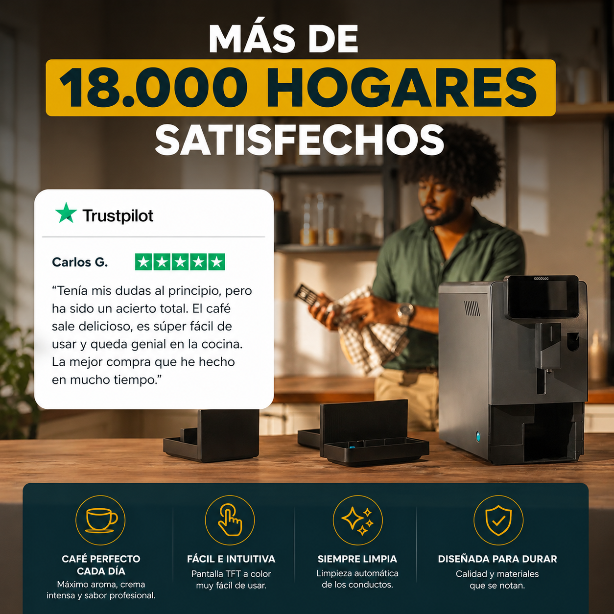 Cecotec Cremmaet Latte Touch – Café de Barista en Casa con un Solo Toque