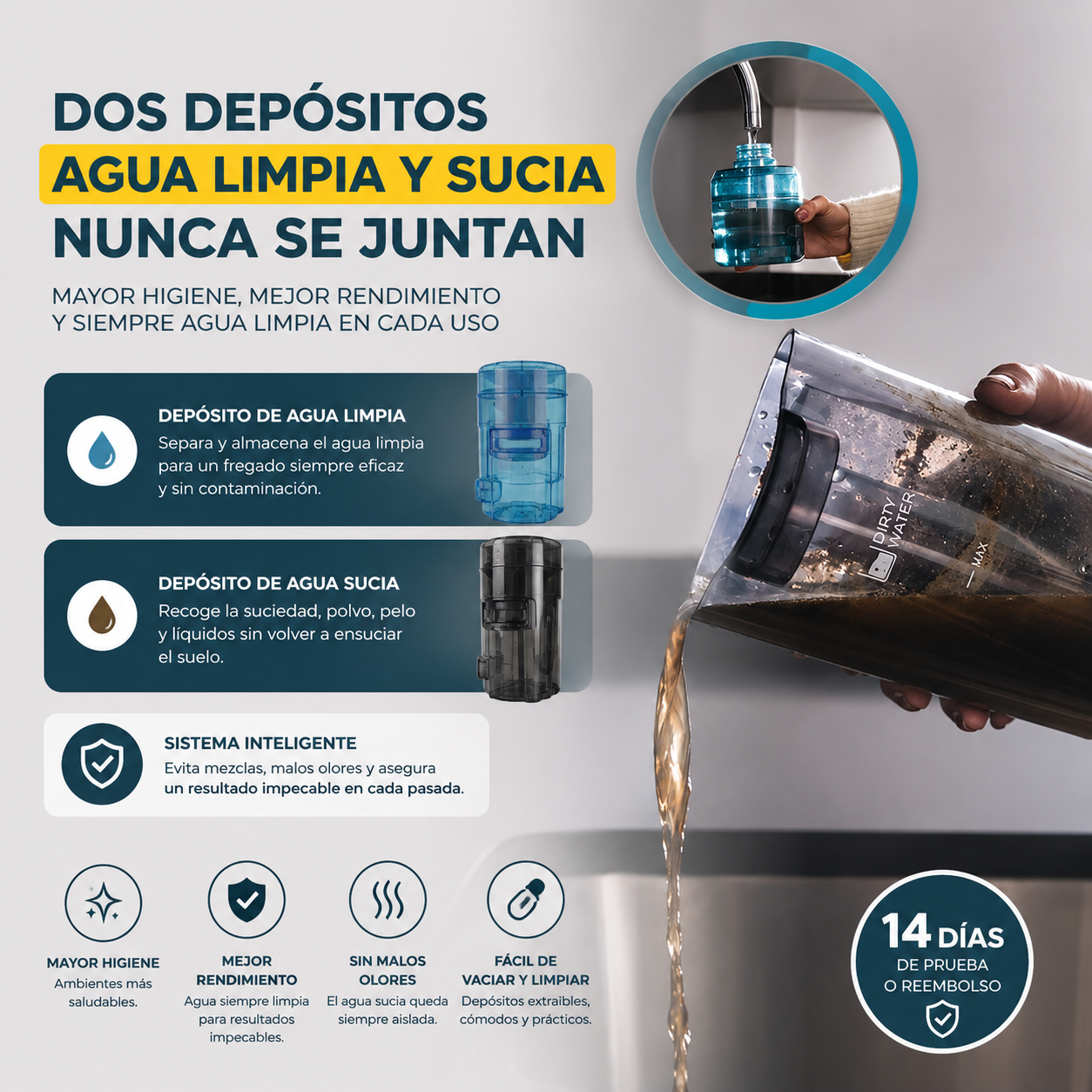 FreeGo S10 Nova – Limpieza 2 en 1: Aspira, Friega y se Autolimpia