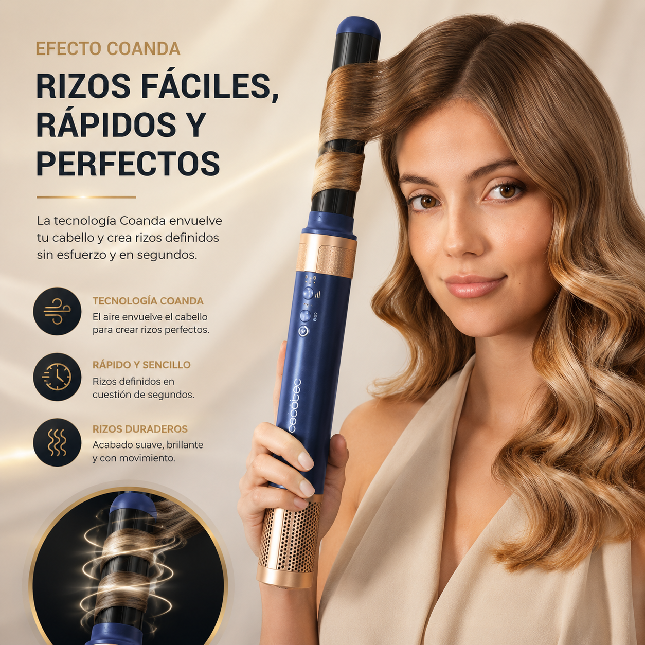 Cecotec AirGlisse Luxury 14 en 1 – Seca, Moldea, Riza y Alisa con Tecnología Coanda