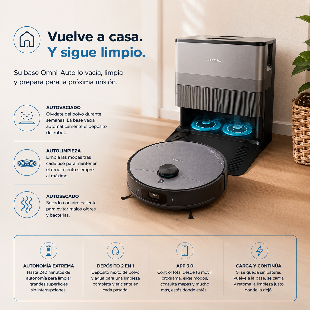 Olvídate del mantenimiento — él se prepara solo para volver a limpiar