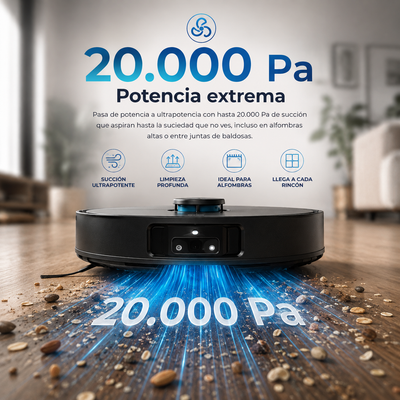 Cecotec Conga X100 – Robot Aspirador Inteligente 20.000 Pa con Base 4 en 1, IA y Cámara
