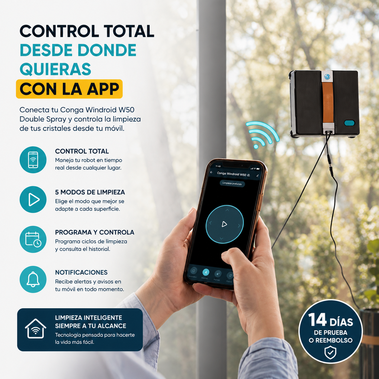 Conga Windroid W50 Double Spray – Robot Limpiacristales Inteligente