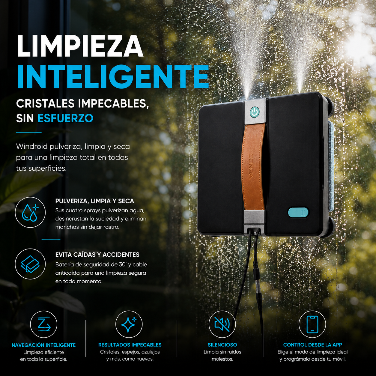 Pulveriza, limpia y seca para un acabado impecable