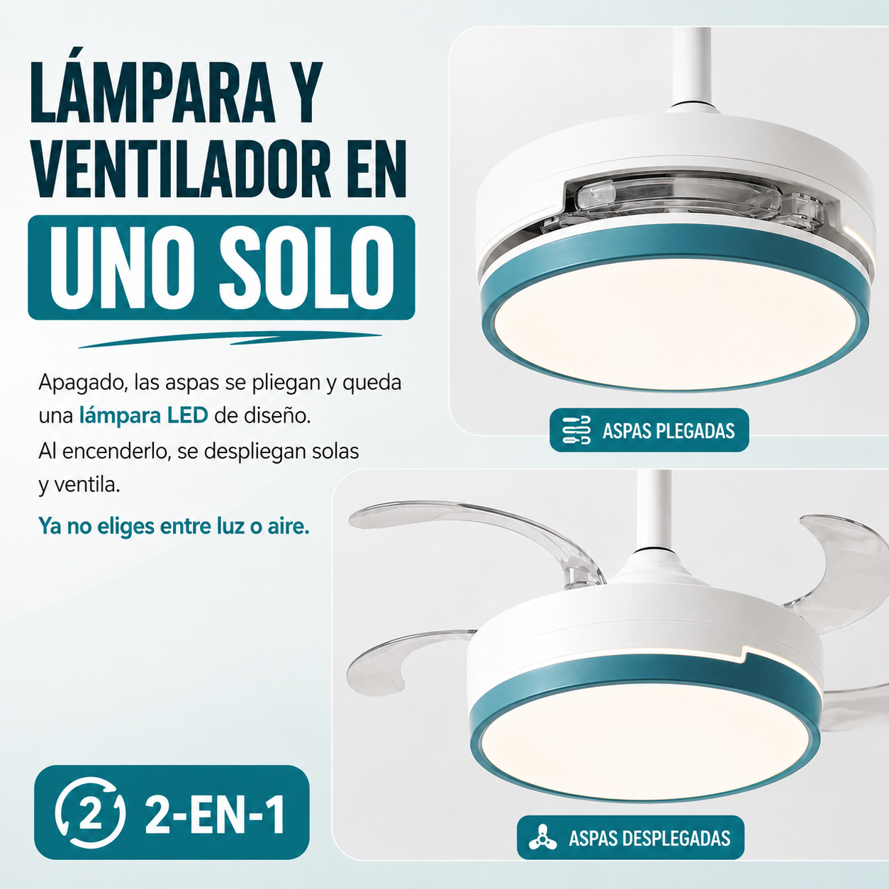 Lámpara o ventilador: en tu salón ya no tienes que elegir